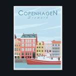 Copenhagen Denmark Travel Vintage city europe Postcard<br><div class="desc">vintage,  retro,  travel,  modern,  watercolor,  classic,  Copenhagen,  Denmark,   city,  europe, </div>