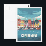 Copenhagen Denmark Vintage Famous Travel Place  Postcard<br><div class="desc">Copenhagen Denmark Vintage Famous Travel Place</div>