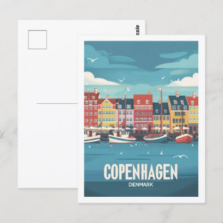 Copenhagen Denmark Vintage Famous Travel Place Postcard