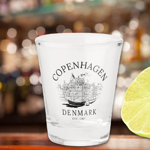 Copenhagen Denmark vintage Landscape Shot Glass