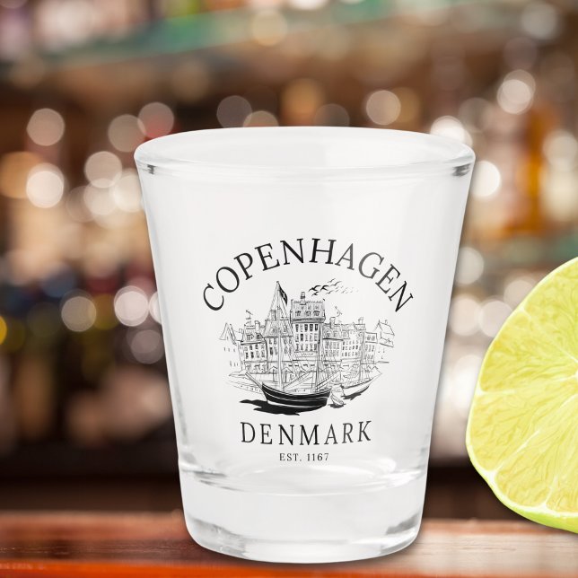 Copenhagen Denmark vintage Landscape Shot Glass (Creator Uploaded)