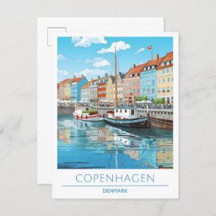 Copenhagen Denmark Vintage Travel  Postcard