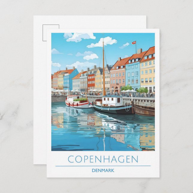 Copenhagen Denmark Vintage Travel  Postcard (Front/Back)