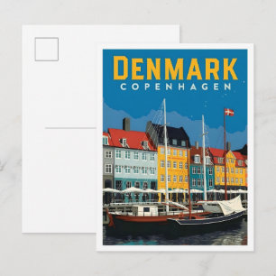 Copenhagen Denmark Vintage Travel  Postcard