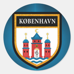 Copenhagen Flag Classic Round Sticker