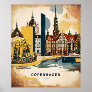Copenhagen Harbor View Poster