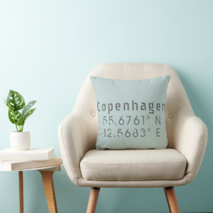 Copenhagen Latitude Longitude Cushion