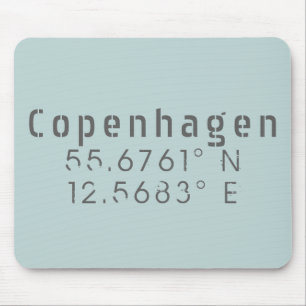 Copenhagen Latitude Longitude Mouse Mat