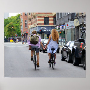 Copenhagen Lovers on Bicycles Poster