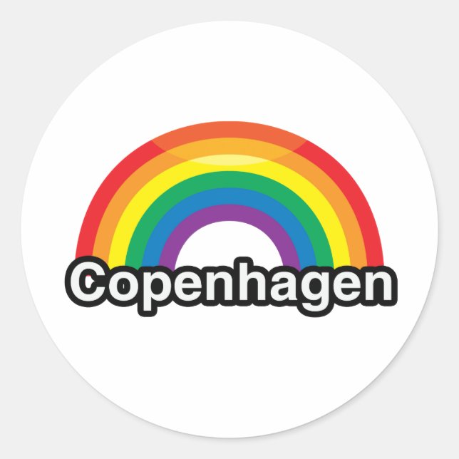 COPENHAGEN PRIDE RAINBOW -.png Classic Round Sticker (Front)