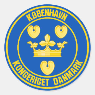 Copenhagen Round Emblem Classic Round Sticker