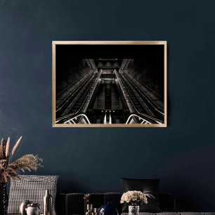 Copenhagen Subway Station BLACK AND WHITE FINE ART Poster