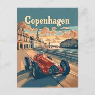 Copenhagen Vintage Racing Car Postcard