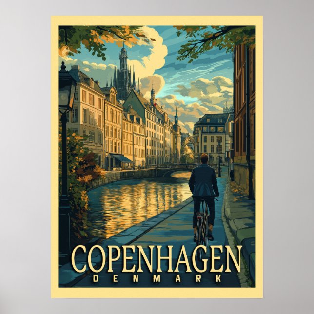 Copenhagen Vintage Travel  Poster (Front)