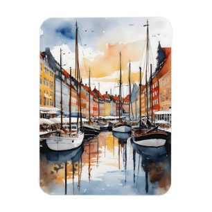Copenhagen watercolor magnet