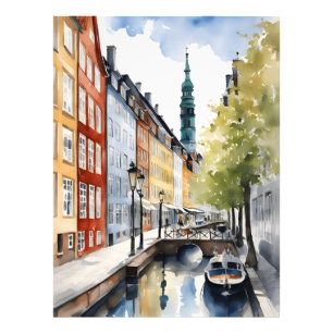 Copenhagen watercolor photo print