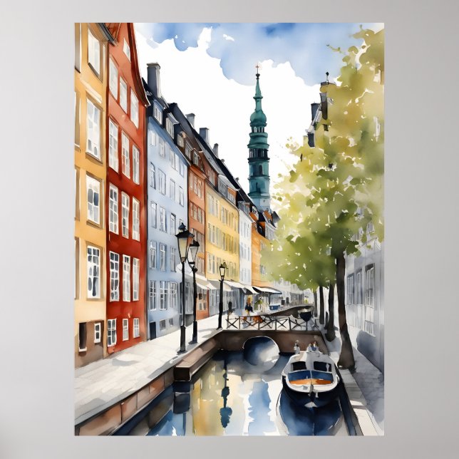 Copenhagen watercolor poster (Front)