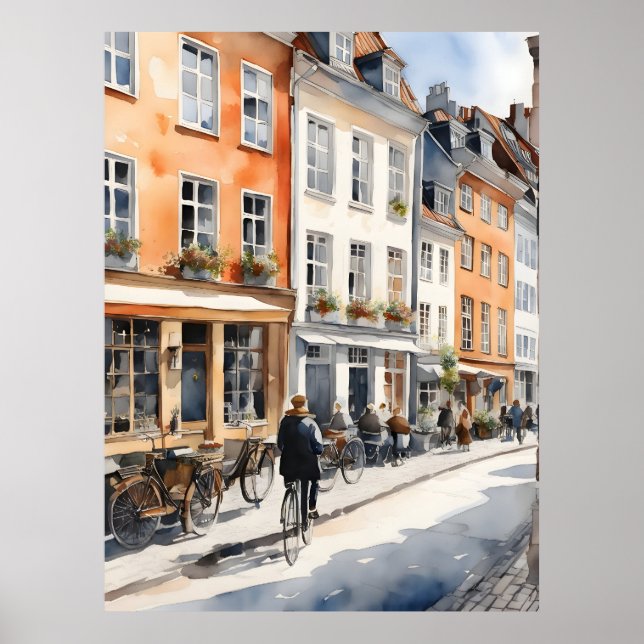 Copenhagen watercolor poster (Front)