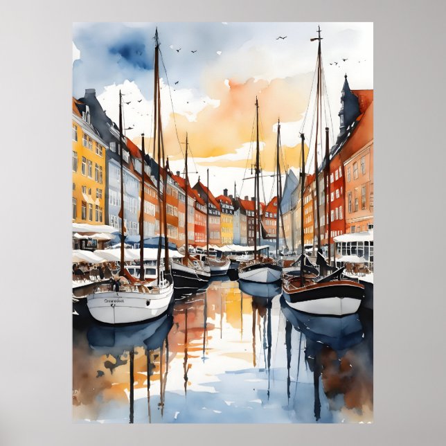 Copenhagen watercolor poster (Front)