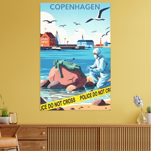 Copenhagen WPA art Canvas Print (Insitu(LivingRoom))