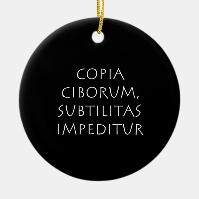 Copia ciborum subtilitas impeditur ceramic tree decoration (Front)