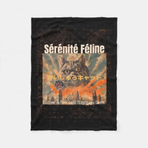 Copie De Copie De Meow Wellness S Sticker  Fleece Blanket