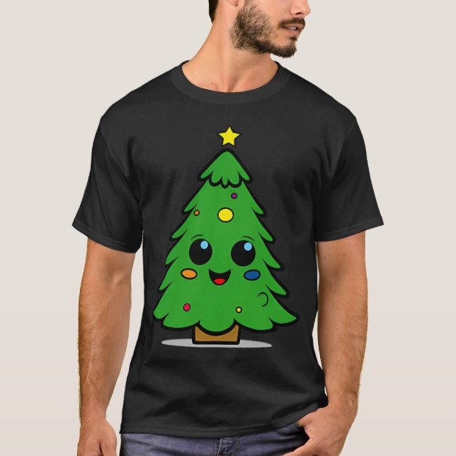 Copie De Cute And Smiling Christmas Tree T-Shirt (Front)