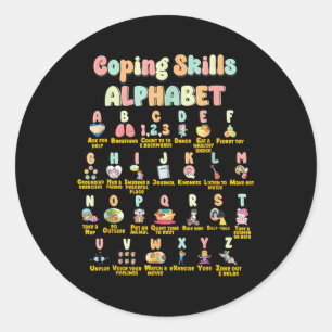 Coping Skills Alphabet Mental Health Awareness Classic Round Sticker