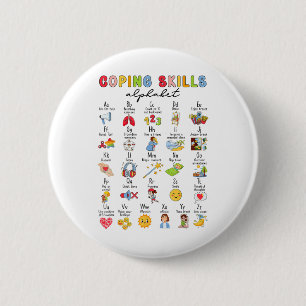 Coping Skills Alphabet Mental Health Awareness Cou 6 Cm Round Badge