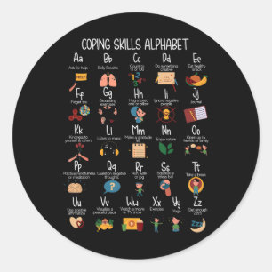 Coping Skills Alphabet Mental Health Awareness Cou Classic Round Sticker