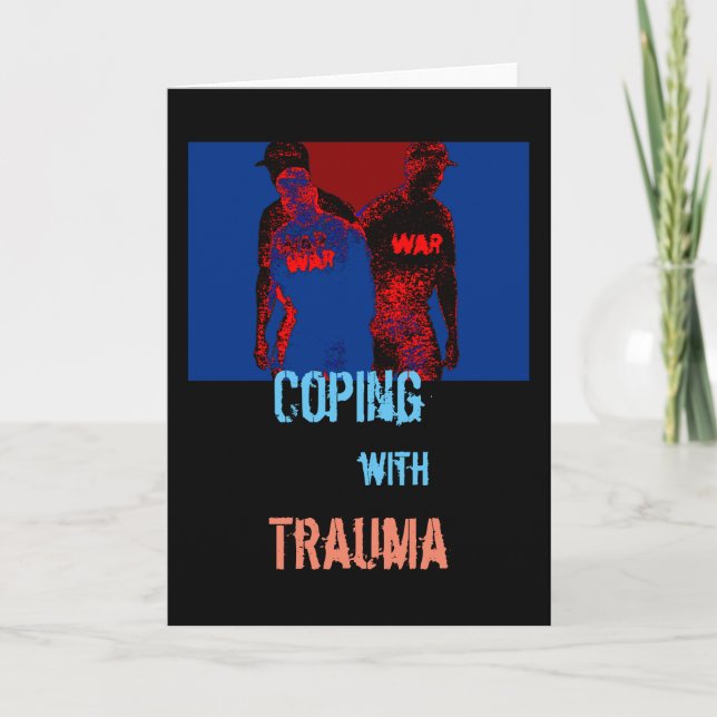 "Coping with Trauma" in Red, Blue, Black Design Card (Front)