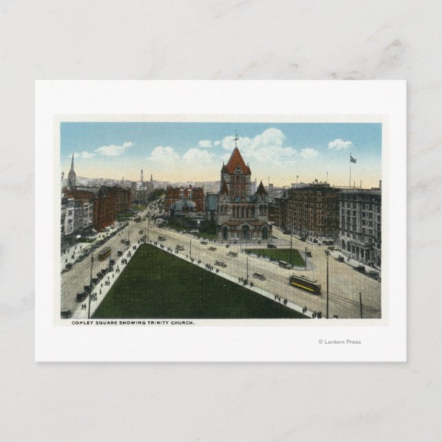 Copley Square View of Trinity Church Postcard (Front)