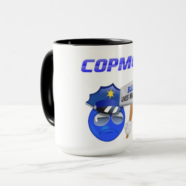 CopMoji - Blue Lives Matter Mug (Front Left)