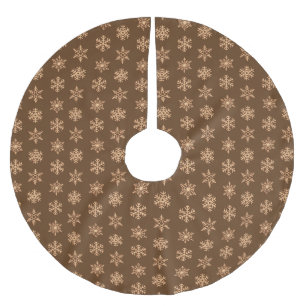 Copper 3-d snowflakes, Customisable Background Brushed Polyester Tree Skirt