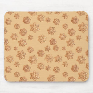 Copper 3-d snowflakes on a copper background mouse mat