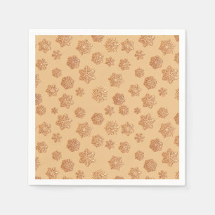 Copper 3-d snowflakes on a copper background napkin