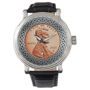 Copper Abraham Lincoln penny cent 2021celtic Watch