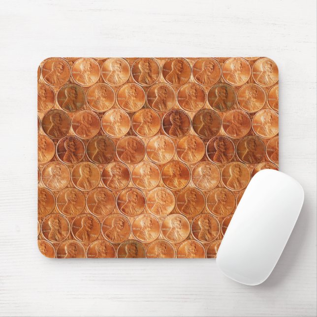 Copper Abraham Lincoln penny, one cent copper Mouse Mat (With Mouse)