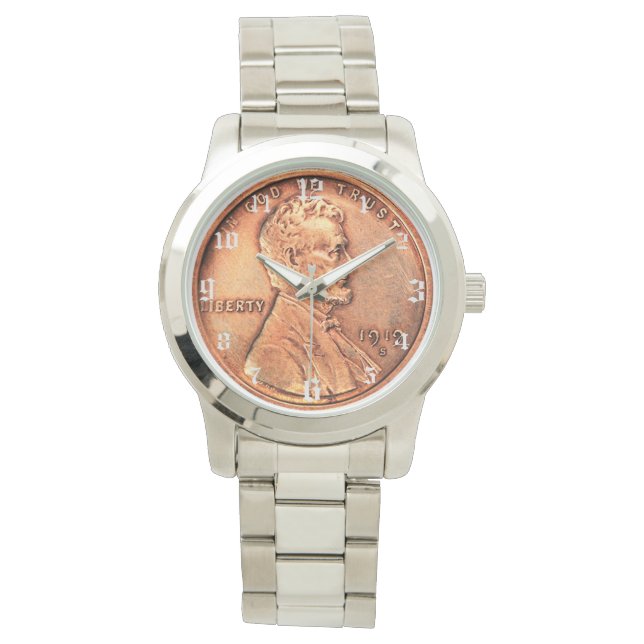 Copper Abraham Lincoln penny, one cent - numbered Watch (Front)