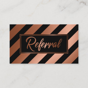 Copper and Black Diagonally-Striped Referral Cards