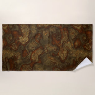 Copper and Bronze Stone Abstract Beach Towel