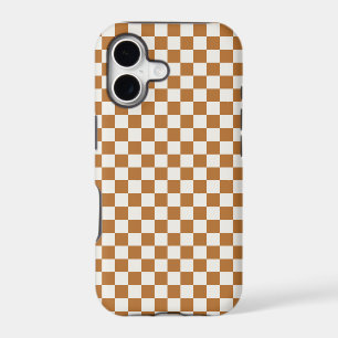Copper and eggshell checkerboard pattern