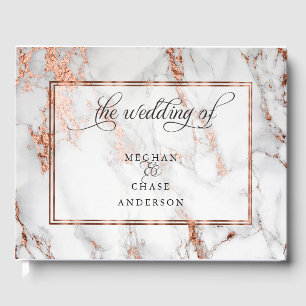 Copper and Marble Wedding Bold Elegance Guest Book