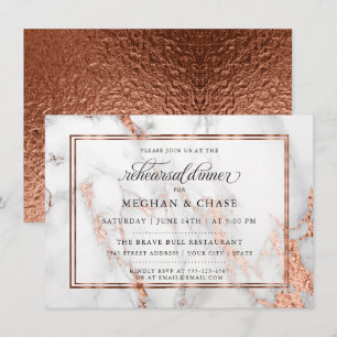 Copper and Marble Wedding Bold Elegance Invitation