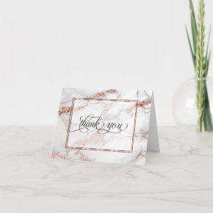 Copper and  Marble Wedding Bold Elegance Thank You Card