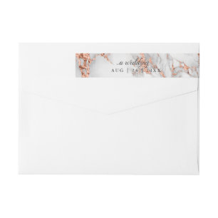Copper and  Marble Wedding Bold Elegance Wrap Around Label
