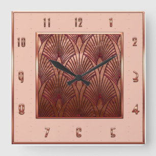 Copper and Muted Pink Acrylic Wall Clock