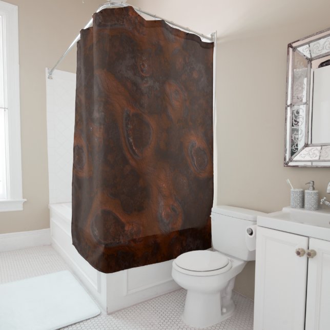 Copper and Rust Shower Curtain (In Situ)
