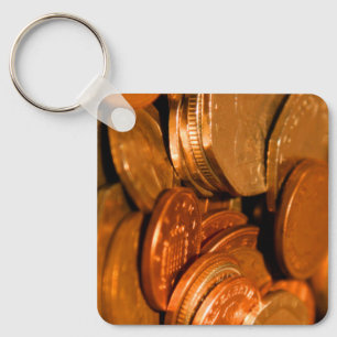 Copper and Silver Coins  Key Ring