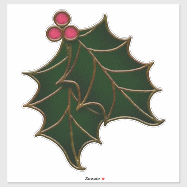 Copper and Stained Glass Holly Leaves  (Sheet)